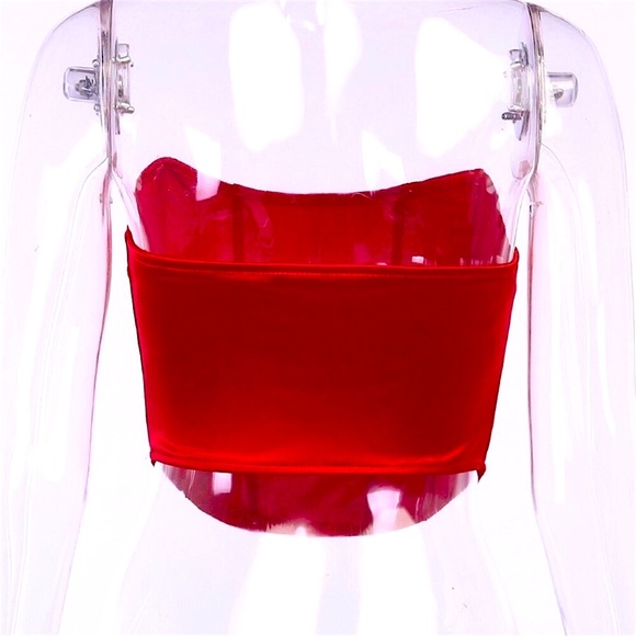 Red strapless boned corset top - Picture 4 of 12